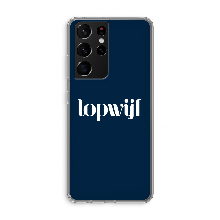 Topwijf Navy: Samsung Galaxy S21 Ultra Transparant Hoesje