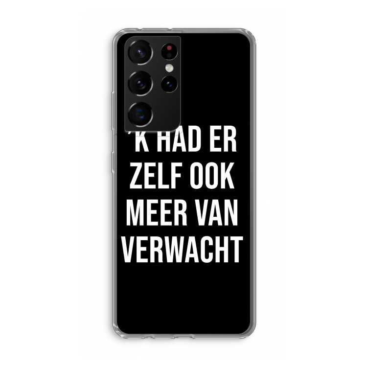 Meer verwacht - Zwart: Samsung Galaxy S21 Ultra Transparant Hoesje