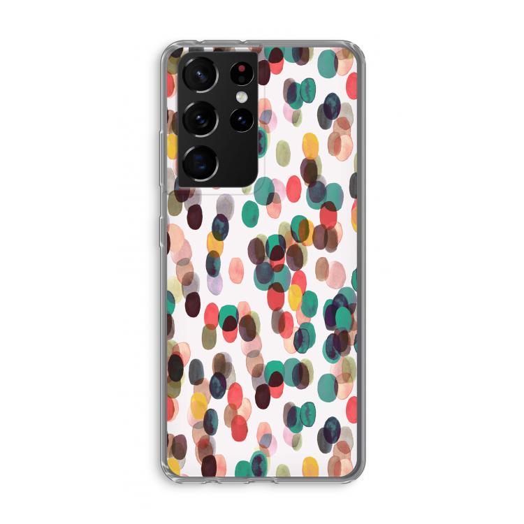 Tropical Dots: Samsung Galaxy S21 Ultra Transparant Hoesje