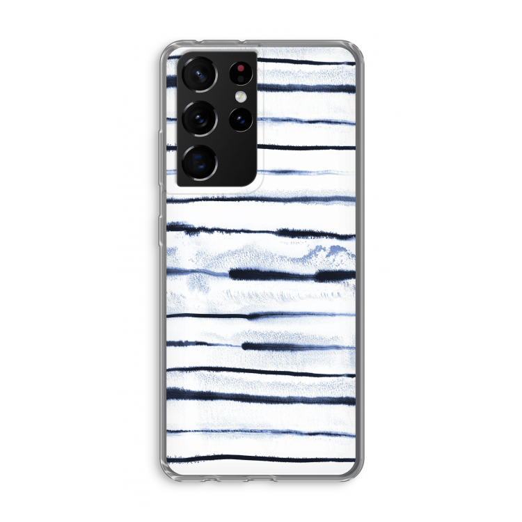 Ink Stripes: Samsung Galaxy S21 Ultra Transparant Hoesje