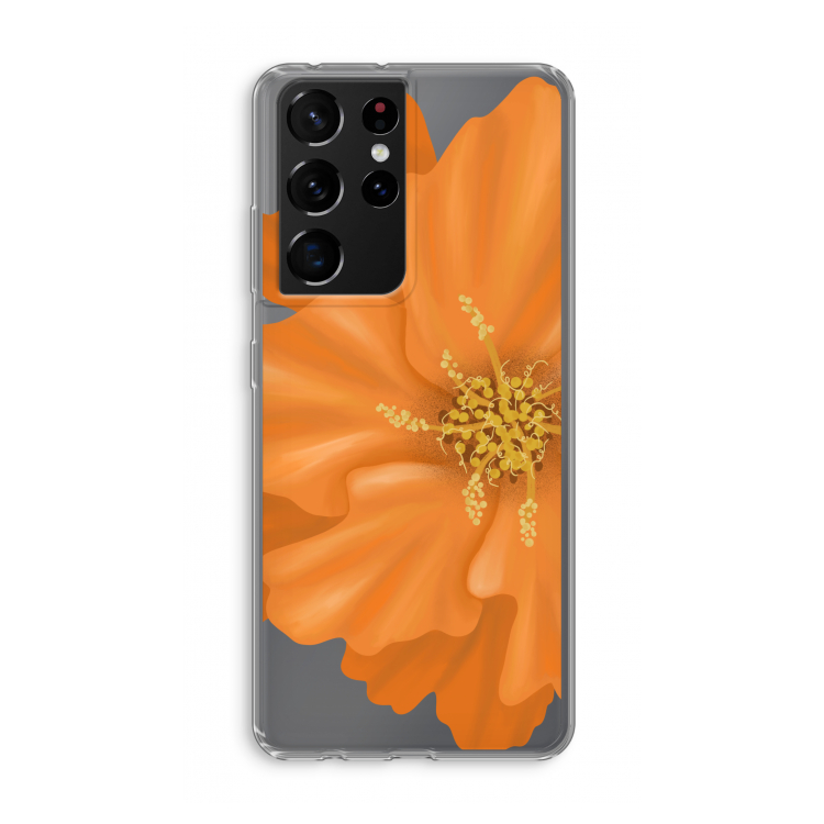Orange Ellila flower: Samsung Galaxy S21 Ultra Transparant Hoesje