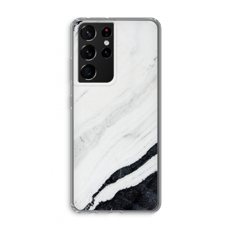 Elegante marmer: Samsung Galaxy S21 Ultra Transparant Hoesje