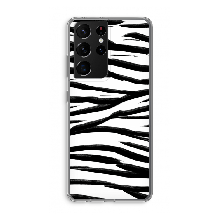 Zebra pattern: Samsung Galaxy S21 Ultra Transparant Hoesje