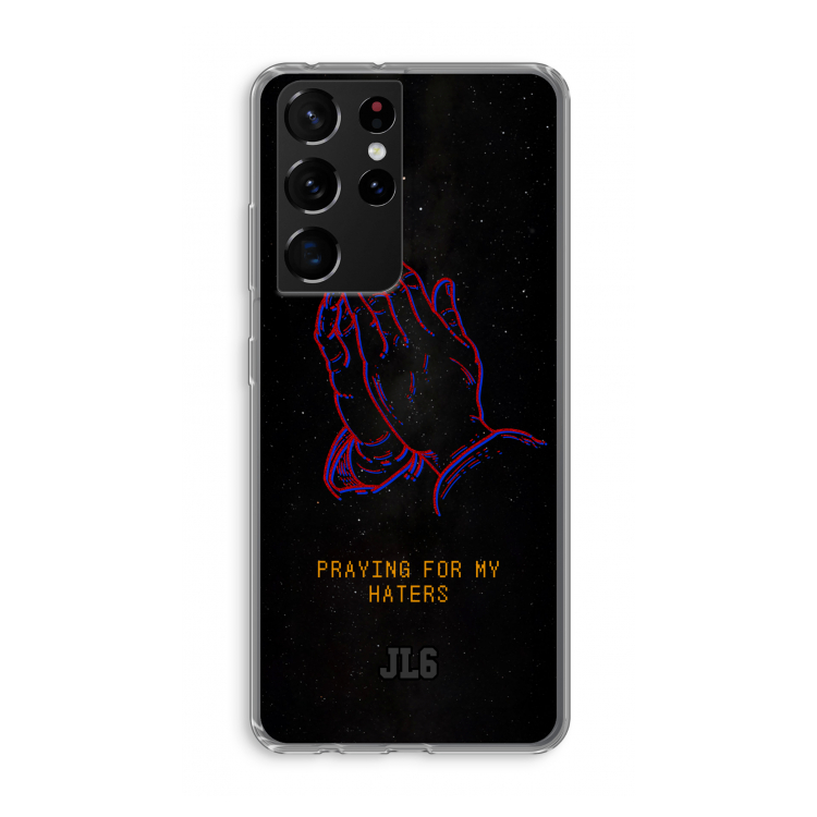 Praying For My Haters: Samsung Galaxy S21 Ultra Transparant Hoesje