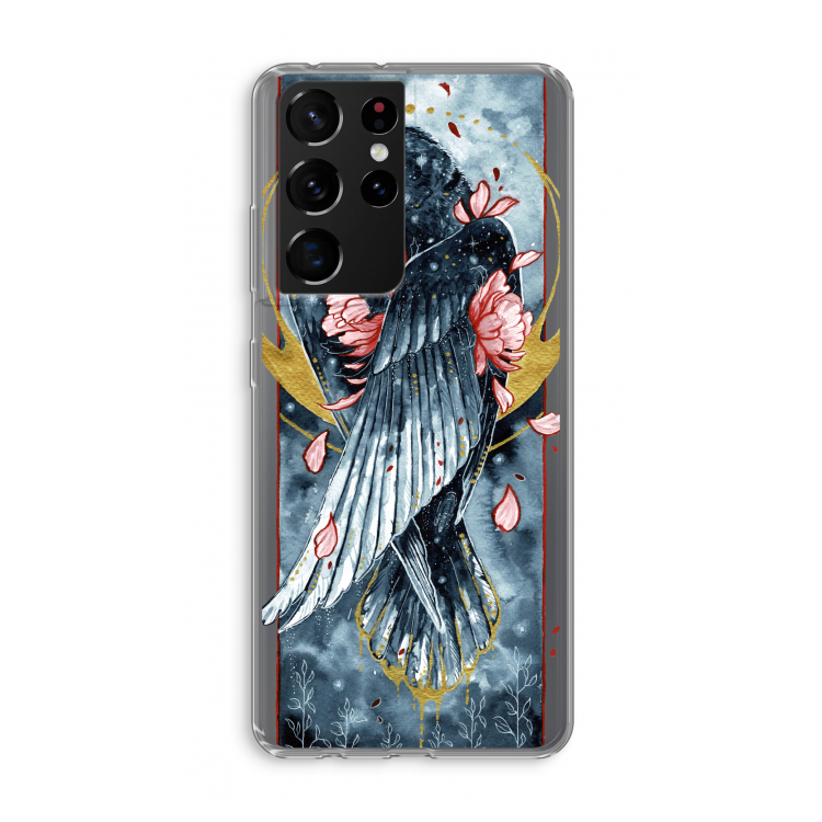 Golden Raven: Samsung Galaxy S21 Ultra Transparant Hoesje