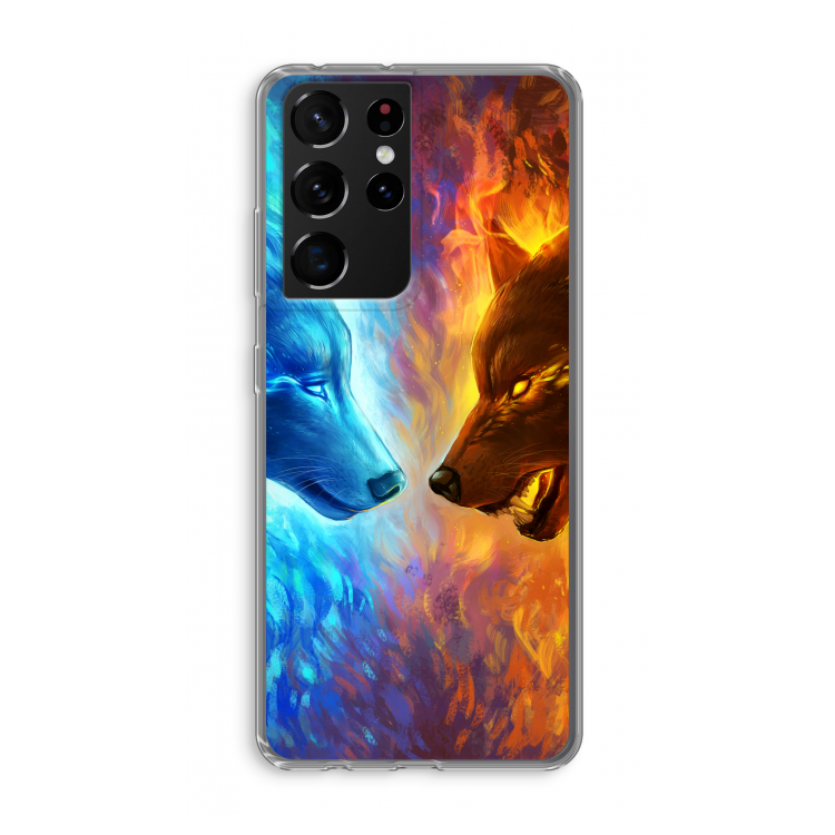 Fire & Ice: Samsung Galaxy S21 Ultra Transparant Hoesje