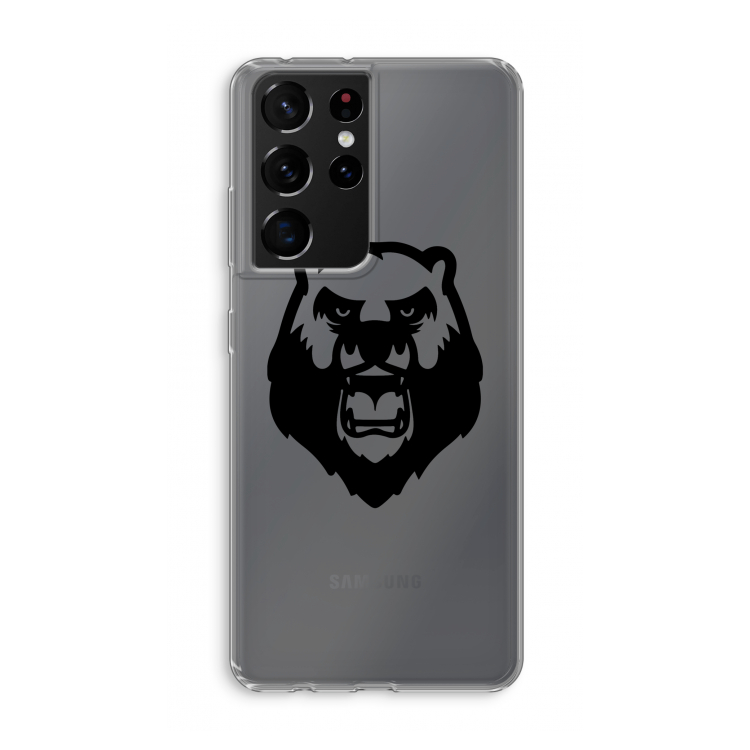 Angry Bear (black): Samsung Galaxy S21 Ultra Transparant Hoesje