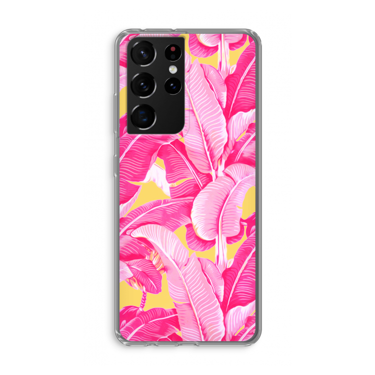 Pink Banana: Samsung Galaxy S21 Ultra Transparant Hoesje