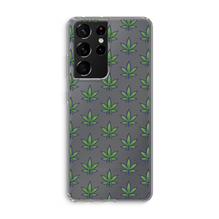 Weed: Samsung Galaxy S21 Ultra Transparant Hoesje