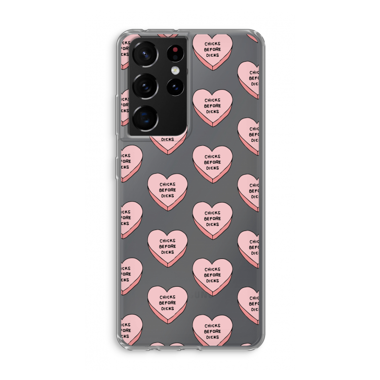 Chicks before dicks: Samsung Galaxy S21 Ultra Transparant Hoesje