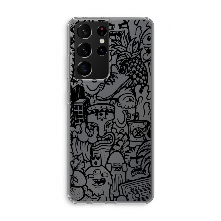 Vexx Black Mixtape: Samsung Galaxy S21 Ultra Transparant Hoesje