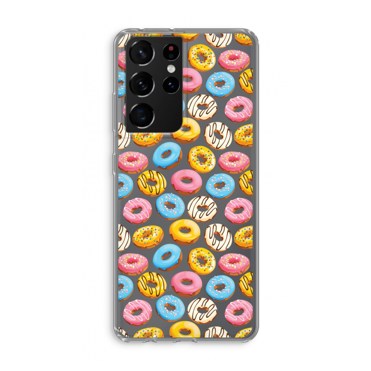 Pink donuts: Samsung Galaxy S21 Ultra Transparant Hoesje