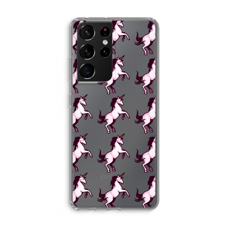 Musketon Unicorn: Samsung Galaxy S21 Ultra Transparant Hoesje