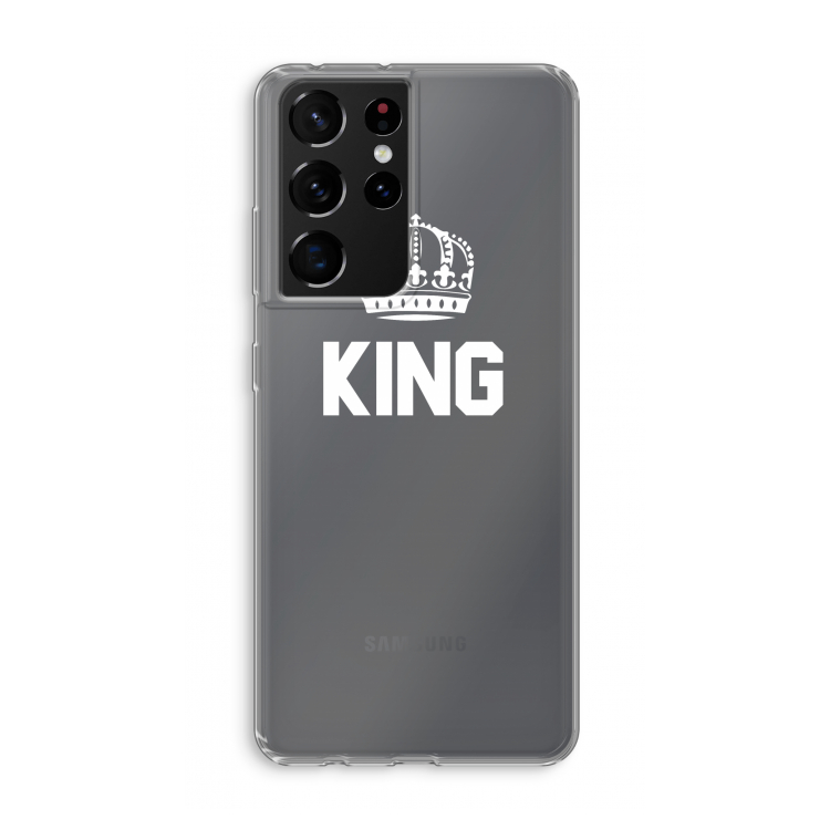 King zwart: Samsung Galaxy S21 Ultra Transparant Hoesje