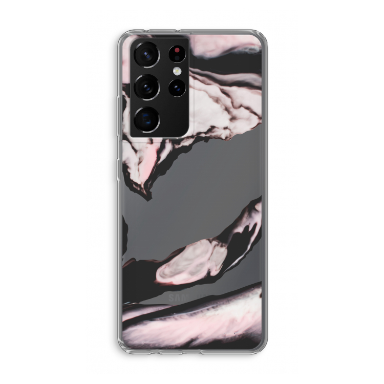 Roze stroom: Samsung Galaxy S21 Ultra Transparant Hoesje