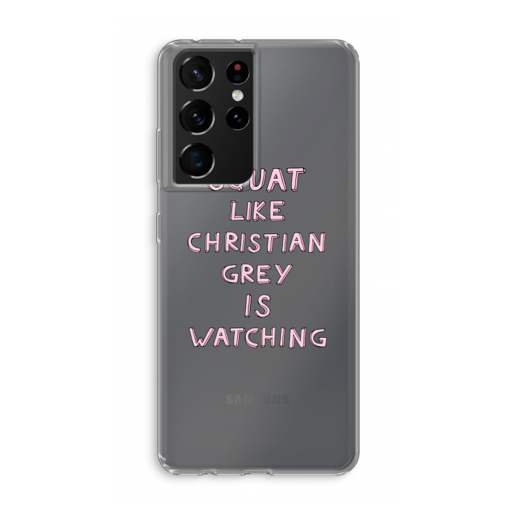 Christian Grey: Samsung Galaxy S21 Ultra Transparant Hoesje