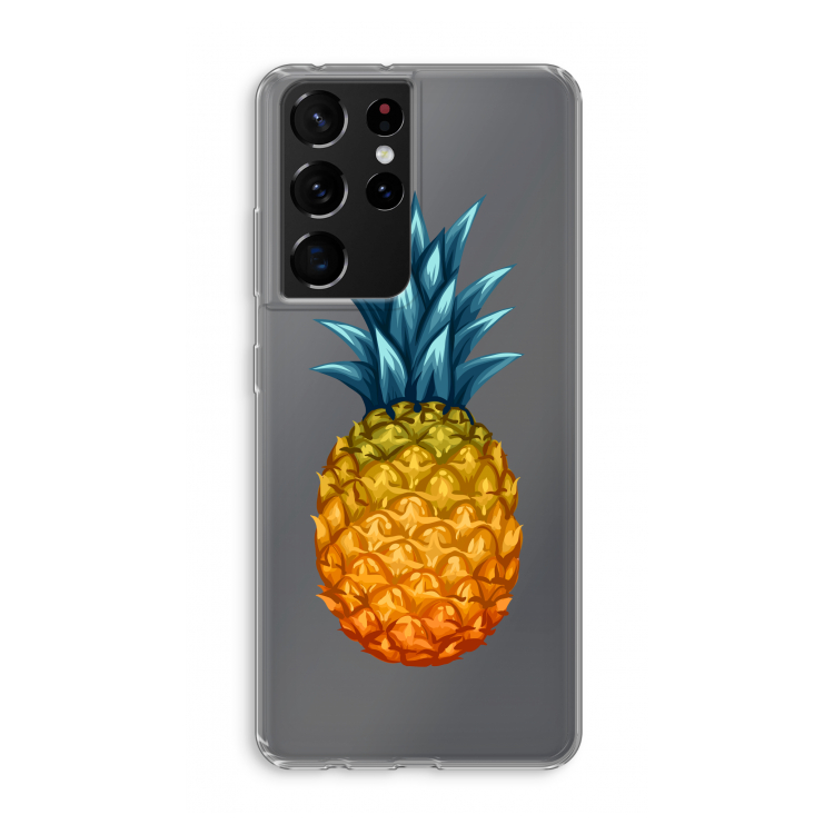 Grote ananas: Samsung Galaxy S21 Ultra Transparant Hoesje