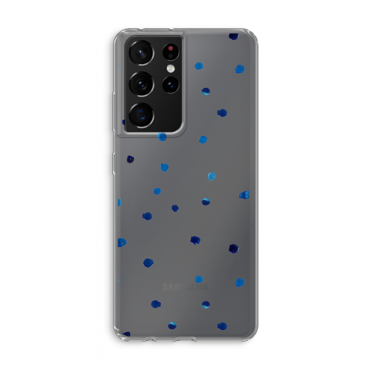 Blauwe stippen: Samsung Galaxy S21 Ultra Transparant Hoesje