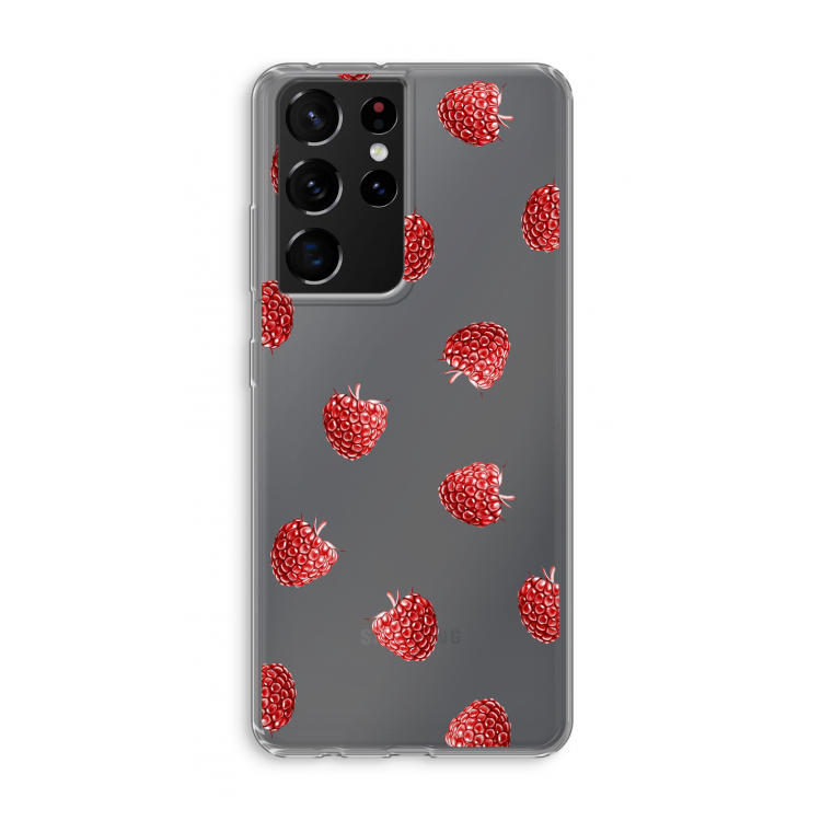 Framboosjes: Samsung Galaxy S21 Ultra Transparant Hoesje