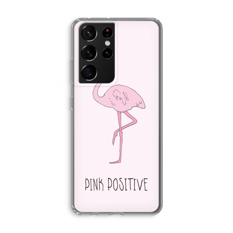 Pink positive: Samsung Galaxy S21 Ultra Transparant Hoesje