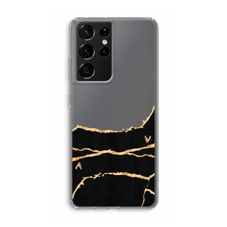 Gouden marmer: Samsung Galaxy S21 Ultra Transparant Hoesje