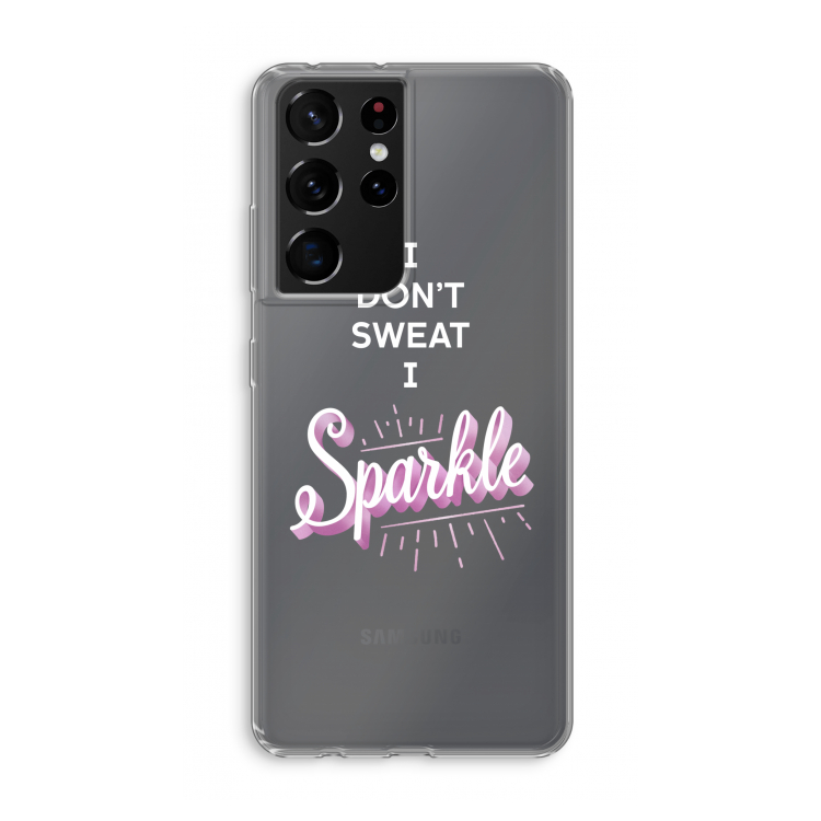 Sparkle quote: Samsung Galaxy S21 Ultra Transparant Hoesje