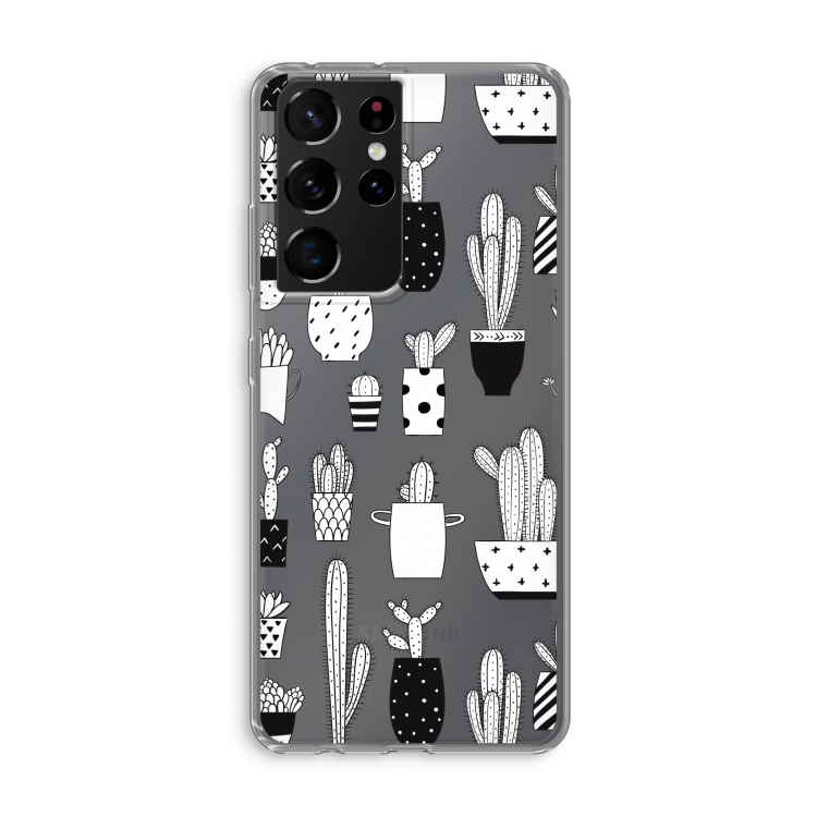 Cactusmotief: Samsung Galaxy S21 Ultra Transparant Hoesje