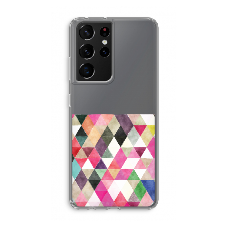Gekleurde driehoekjes: Samsung Galaxy S21 Ultra Transparant Hoesje