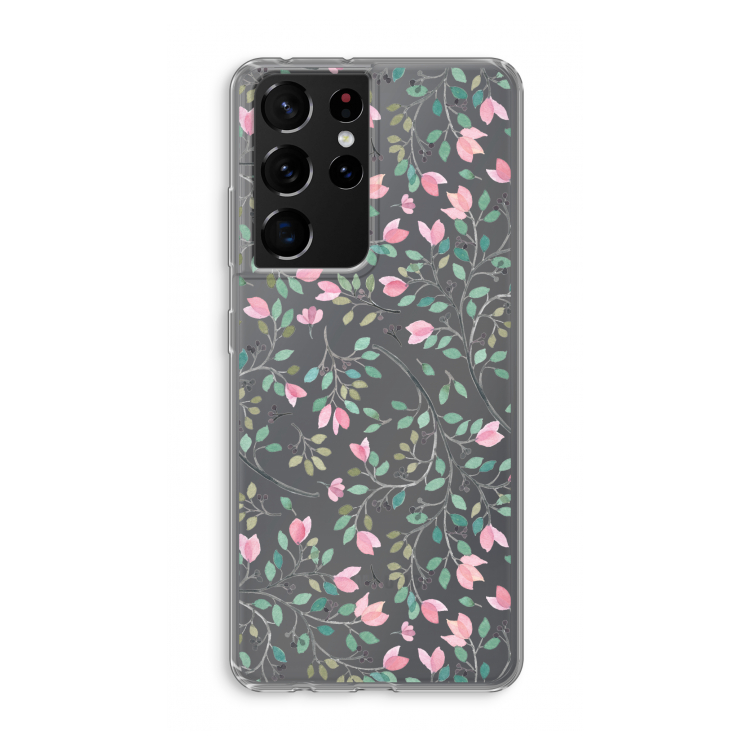 Sierlijke bloemen: Samsung Galaxy S21 Ultra Transparant Hoesje