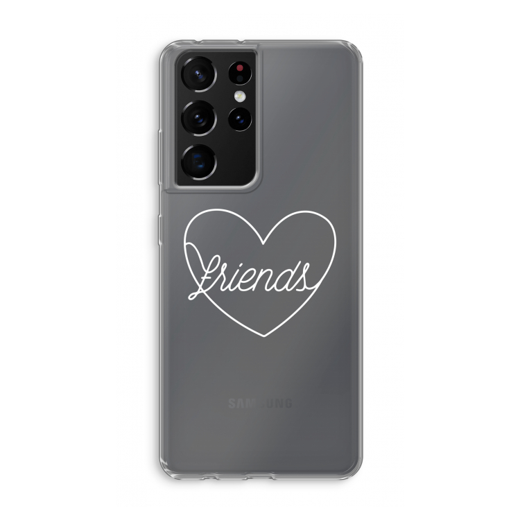 Friends heart pastel: Samsung Galaxy S21 Ultra Transparant Hoesje