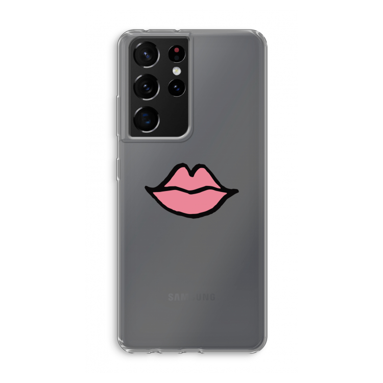 Kusje: Samsung Galaxy S21 Ultra Transparant Hoesje