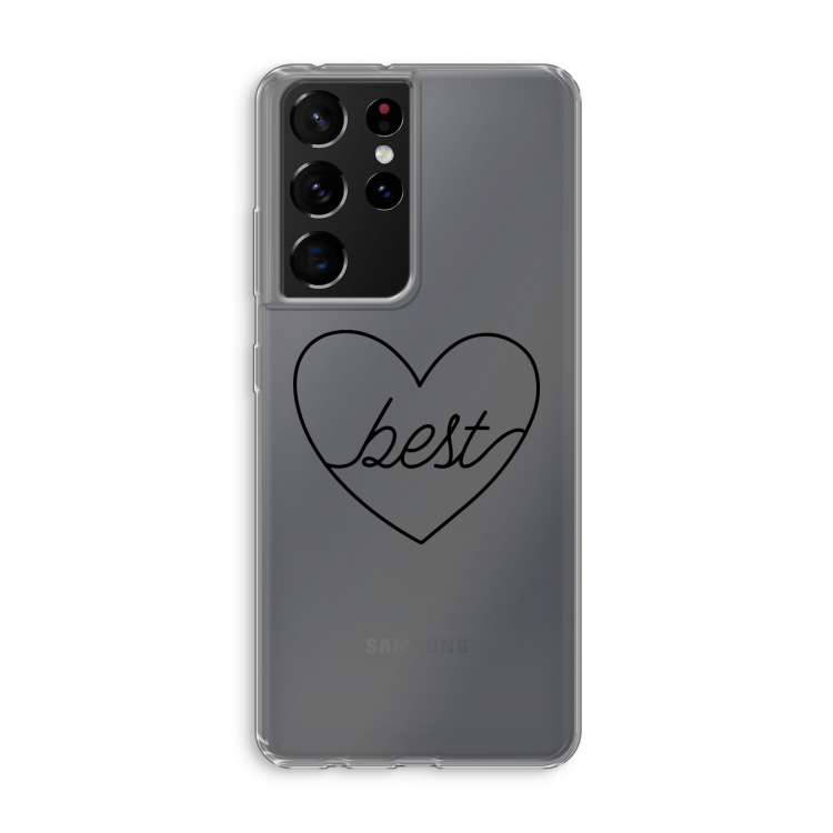 Best heart black: Samsung Galaxy S21 Ultra Transparant Hoesje