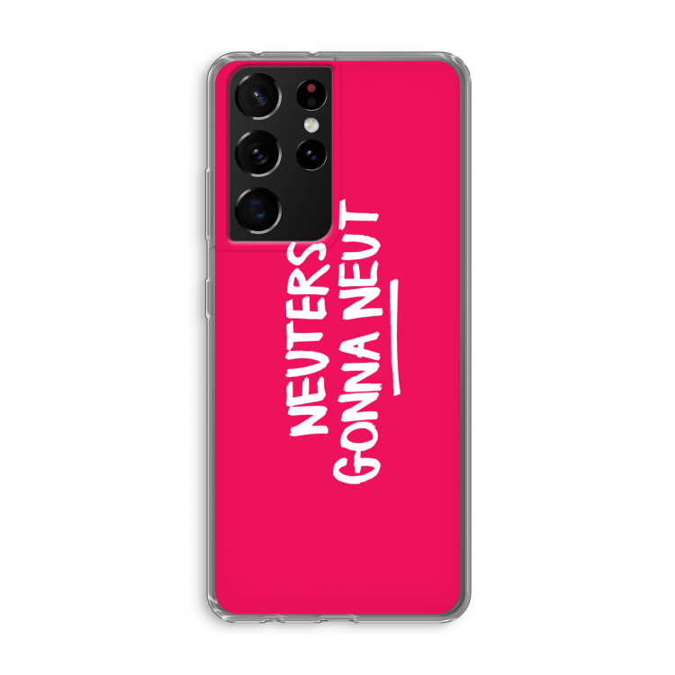 Neuters (roze): Samsung Galaxy S21 Ultra Transparant Hoesje