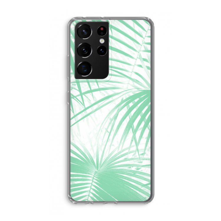 Palmbladeren: Samsung Galaxy S21 Ultra Transparant Hoesje