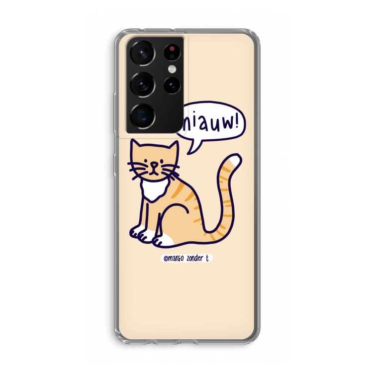 Miauw: Samsung Galaxy S21 Ultra Transparant Hoesje