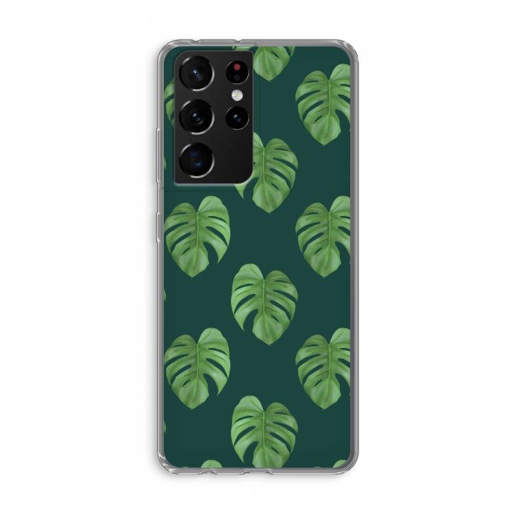 Monstera leaves: Samsung Galaxy S21 Ultra Transparant Hoesje