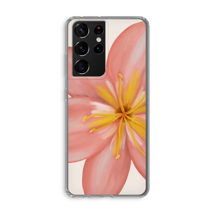 Pink Ellila Flower: Samsung Galaxy S21 Ultra Transparant Hoesje