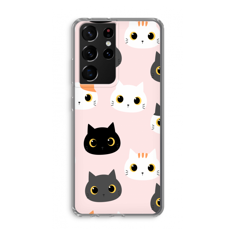 Katten: Samsung Galaxy S21 Ultra Transparant Hoesje
