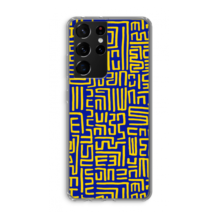 Majorelle Blue Print: Samsung Galaxy S21 Ultra Transparant Hoesje