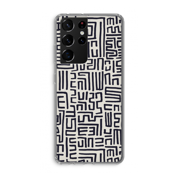Moroccan Print: Samsung Galaxy S21 Ultra Transparant Hoesje