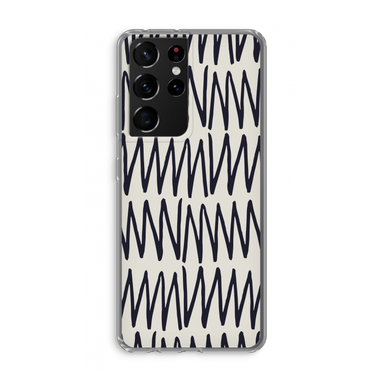 Marrakech Zigzag: Samsung Galaxy S21 Ultra Transparant Hoesje