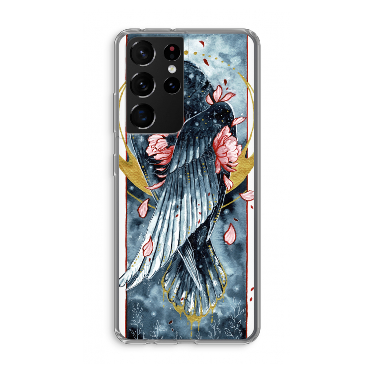 Golden Raven: Samsung Galaxy S21 Ultra Transparant Hoesje