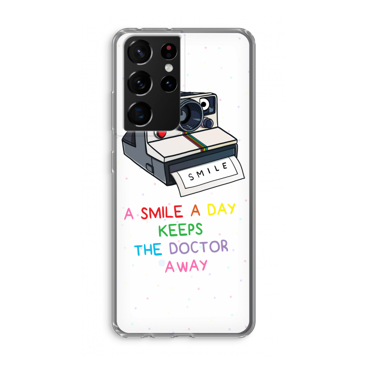 Smile: Samsung Galaxy S21 Ultra Transparant Hoesje