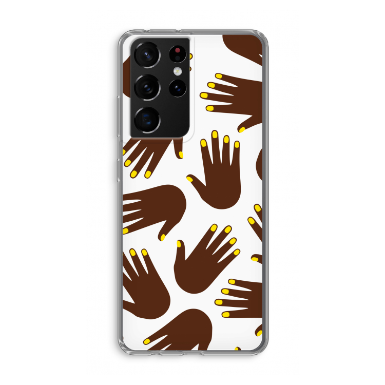 Hands dark: Samsung Galaxy S21 Ultra Transparant Hoesje