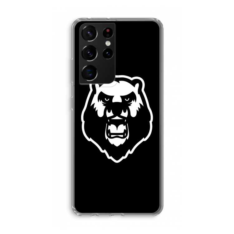 Angry Bear (black): Samsung Galaxy S21 Ultra Transparant Hoesje