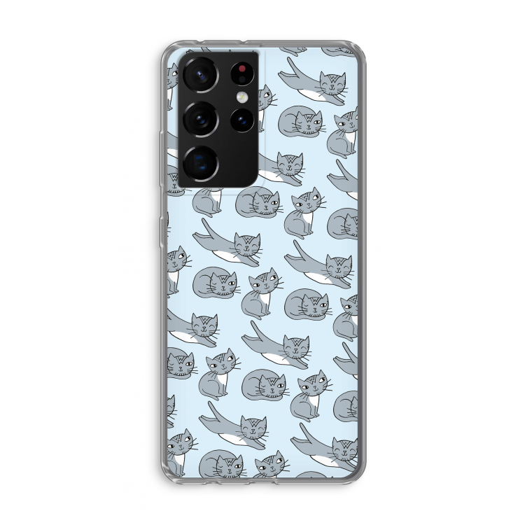 Poezen: Samsung Galaxy S21 Ultra Transparant Hoesje
