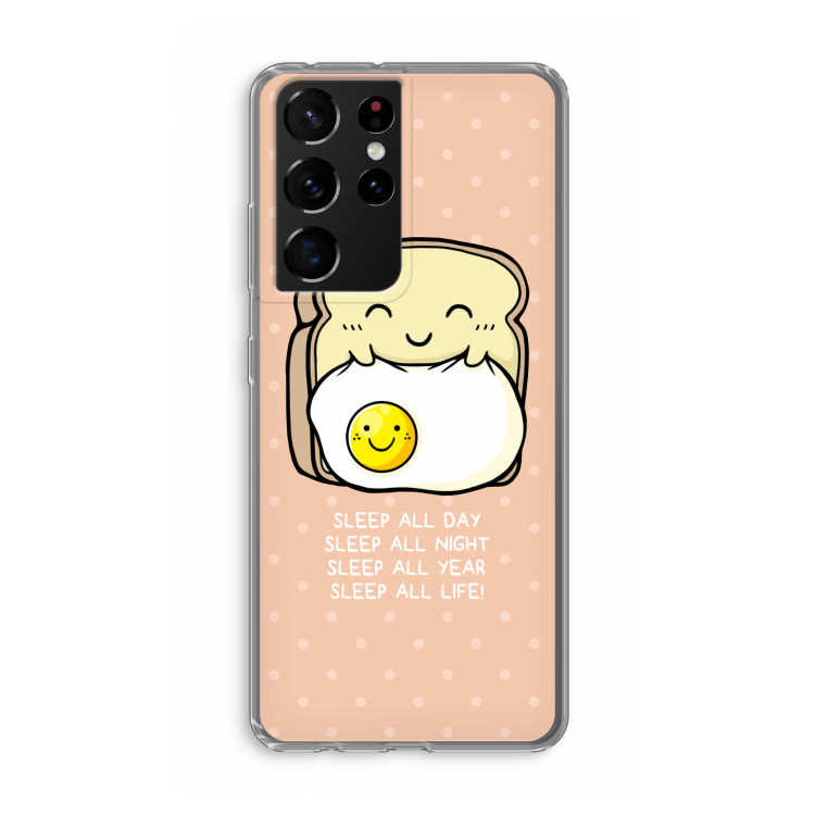 Sleep All Day: Samsung Galaxy S21 Ultra Transparant Hoesje
