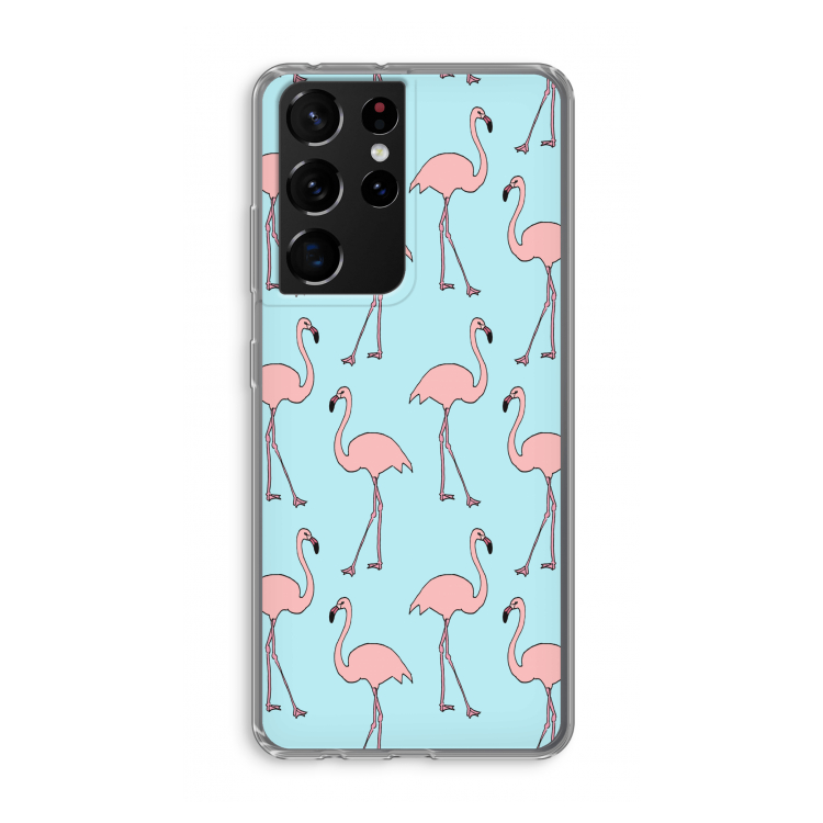 Anything Flamingoes: Samsung Galaxy S21 Ultra Transparant Hoesje