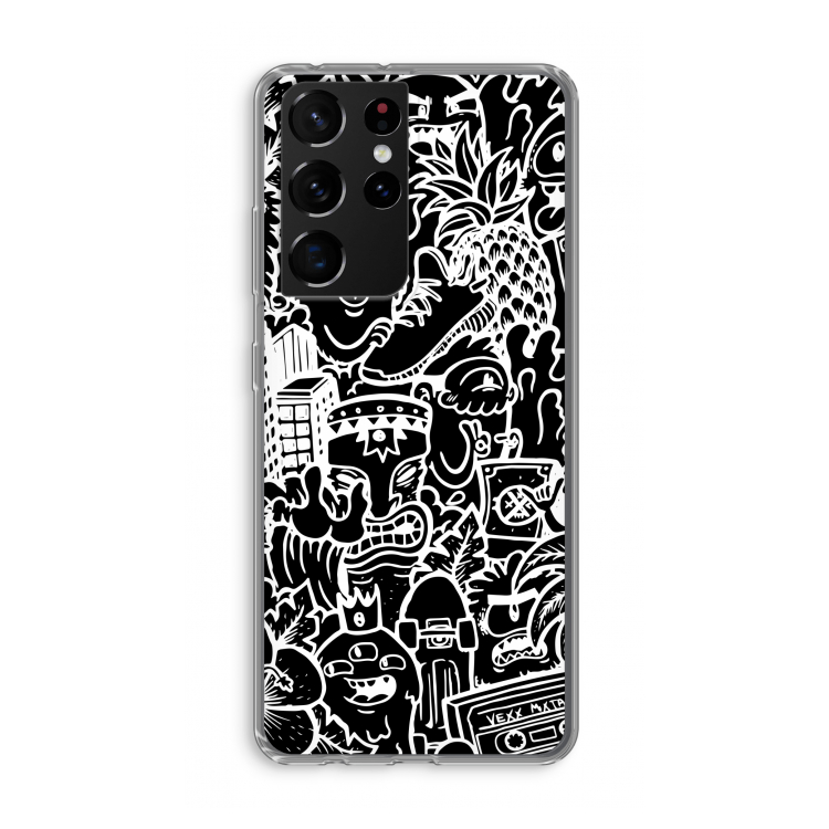 Vexx Black Mixtape: Samsung Galaxy S21 Ultra Transparant Hoesje