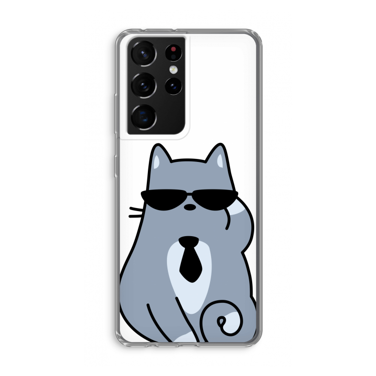 Cool cat: Samsung Galaxy S21 Ultra Transparant Hoesje